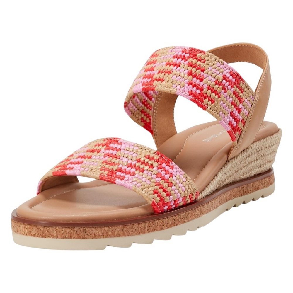 Easy Spirit Susana Sandals 6.5M Pink Woven Wedge Espadrille New Resortwear Beach